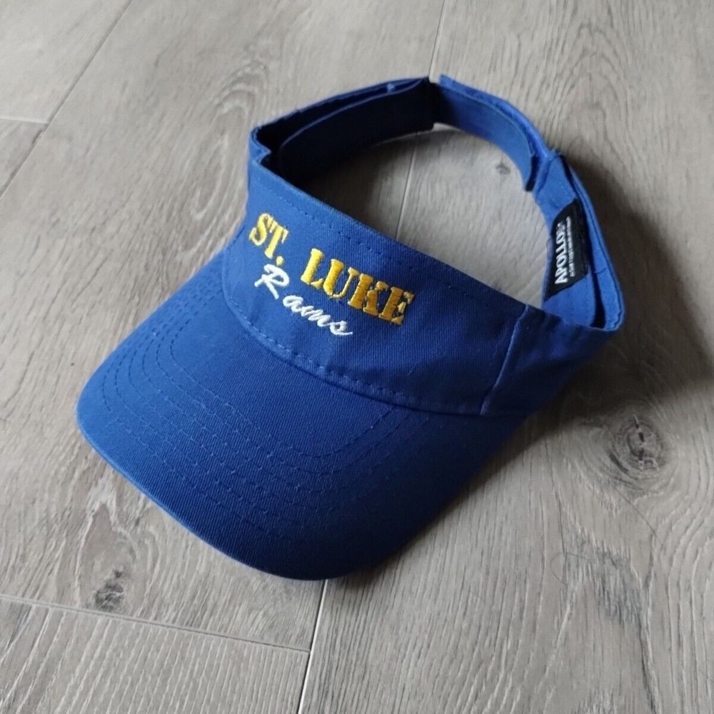 Saint Luke Rams Hat Visor Cap Indiana Highschool Blue Yellow Adjustable Strap